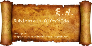 Rubinstein Alfréda névjegykártya